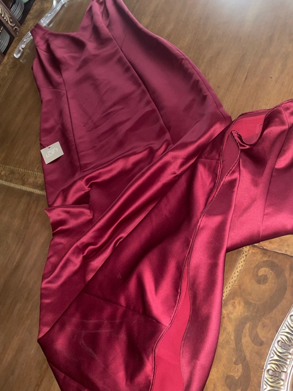 LOFT Sleeveless Wine Sheath Dress